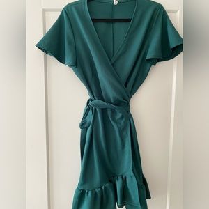 Emerald wrap dress